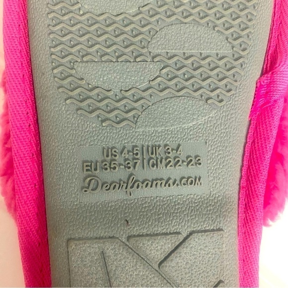 Dluxe by Dearfoams Happy Face Slides Slippers Smile Smiley Emoji Pink Size 4/5 - Picture 6 of 6